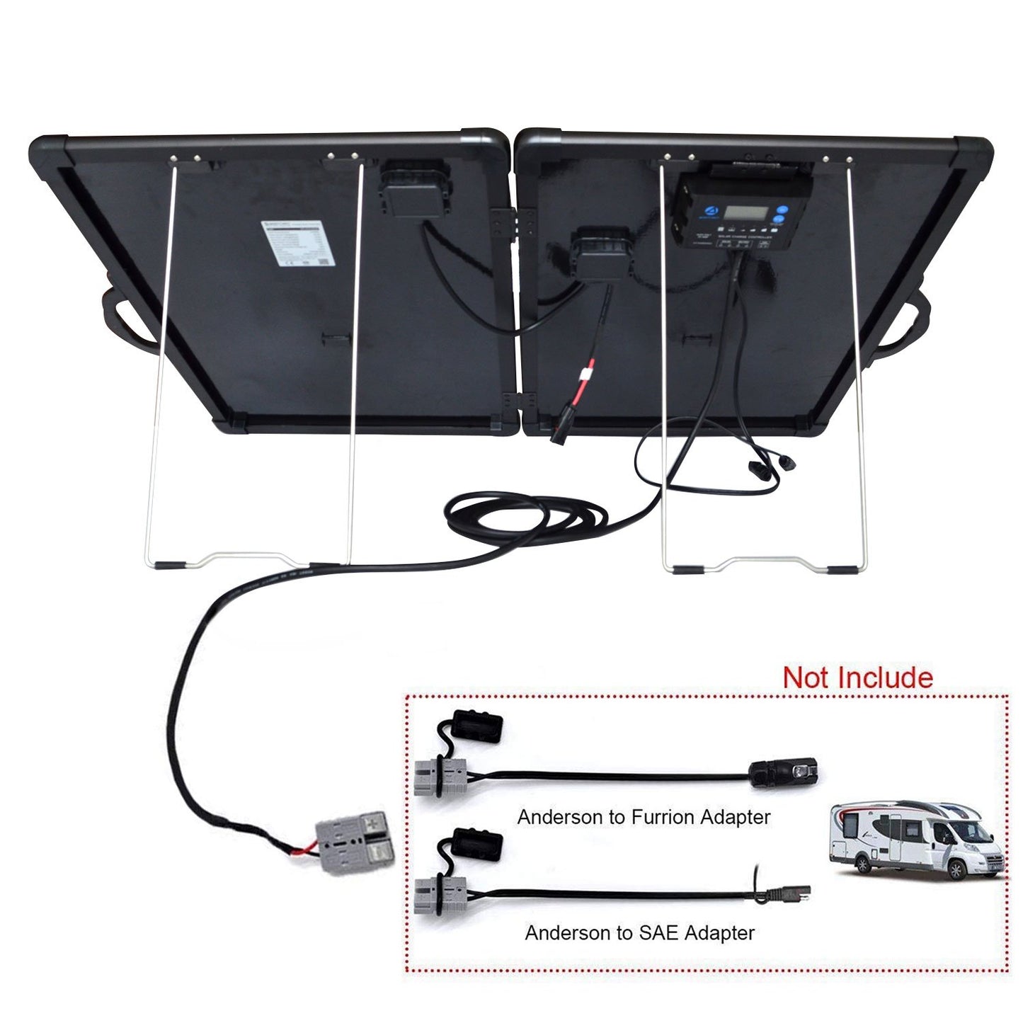 ACOPower™ 120W Portable Solar Panel Kit, Lightweight Briefcase with 20A Charge Controller