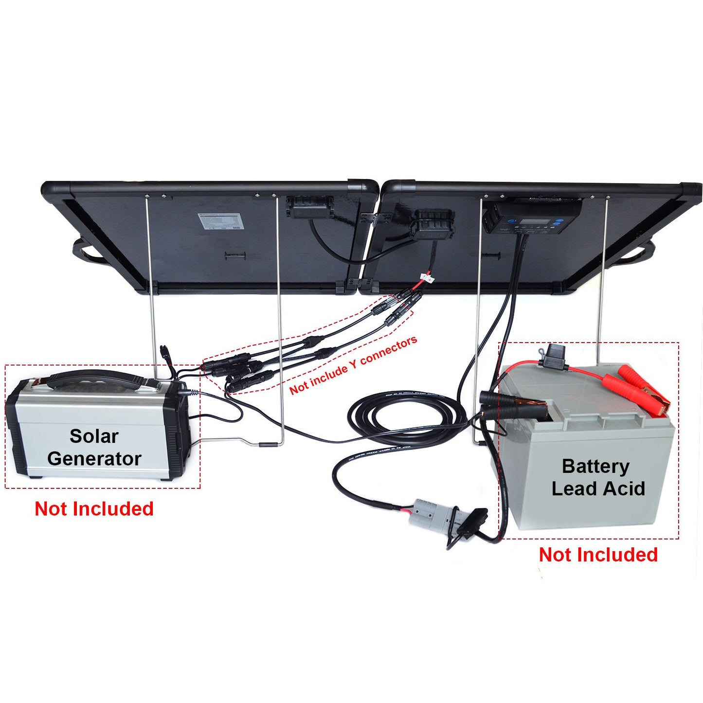 ACOPower™ 120W Portable Solar Panel Kit, Lightweight Briefcase with 20A Charge Controller