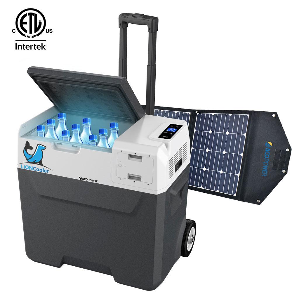 LiONCooler™ Combo, X50A Portable Solar Fridge/Freezer (52 Quarts) and 90W Solar Panel